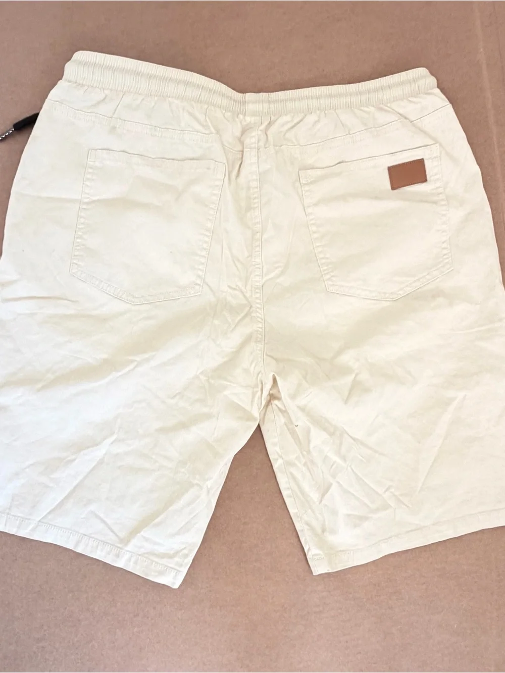 Men's Cream Drawstring Casual Shorts
